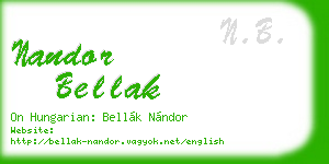 nandor bellak business card