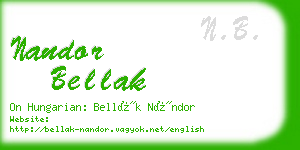 nandor bellak business card